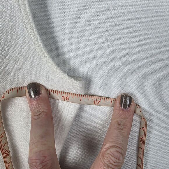 Anthropologie Maeve Womens M Stephi Cross Back Knit Sleevless Top White Wedding - Picture 5 of 6